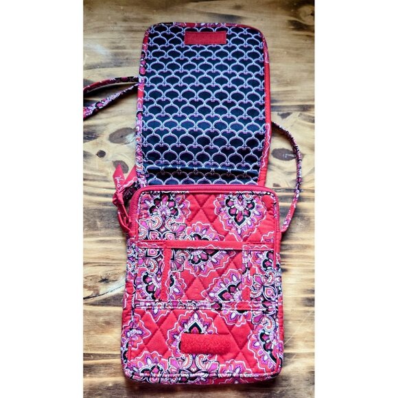 Vera Bradley Frankly Scarlet Crossbody Purse Red Mini Hipster Bag Bandana Print - Picture 2 of 10